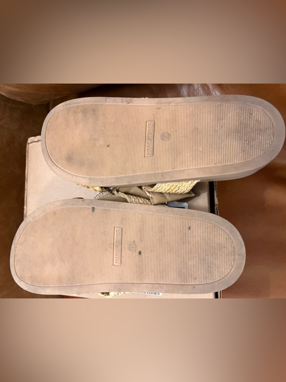Marc Fisher Woven Buckle Slide Sandal in Natural Beige - Women - Picture 5 of 7